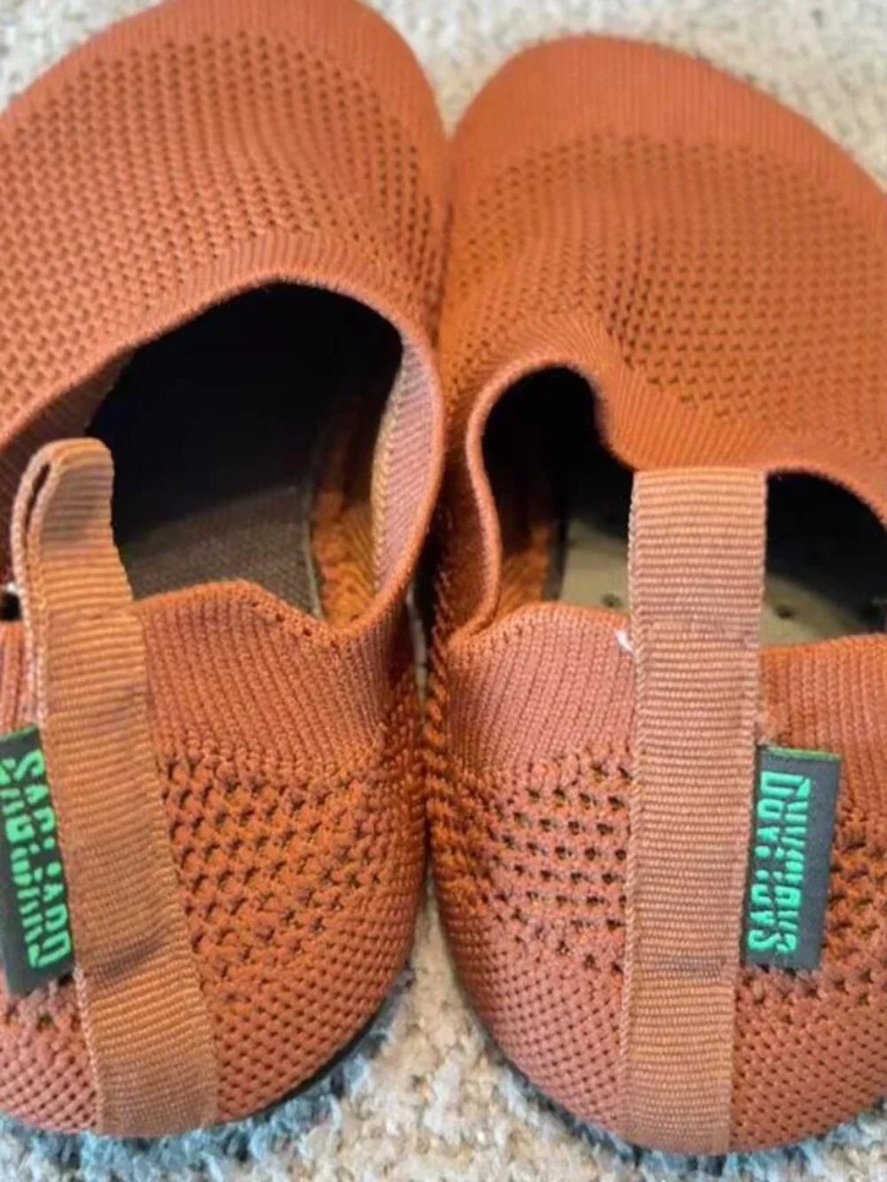 Saguaro Kids Barefoot Knit Shoes Orange Slip On Minimalist Size 12.5 13.5
